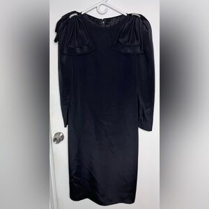 Rina diMontella Black Silk Long Sleeve Dress